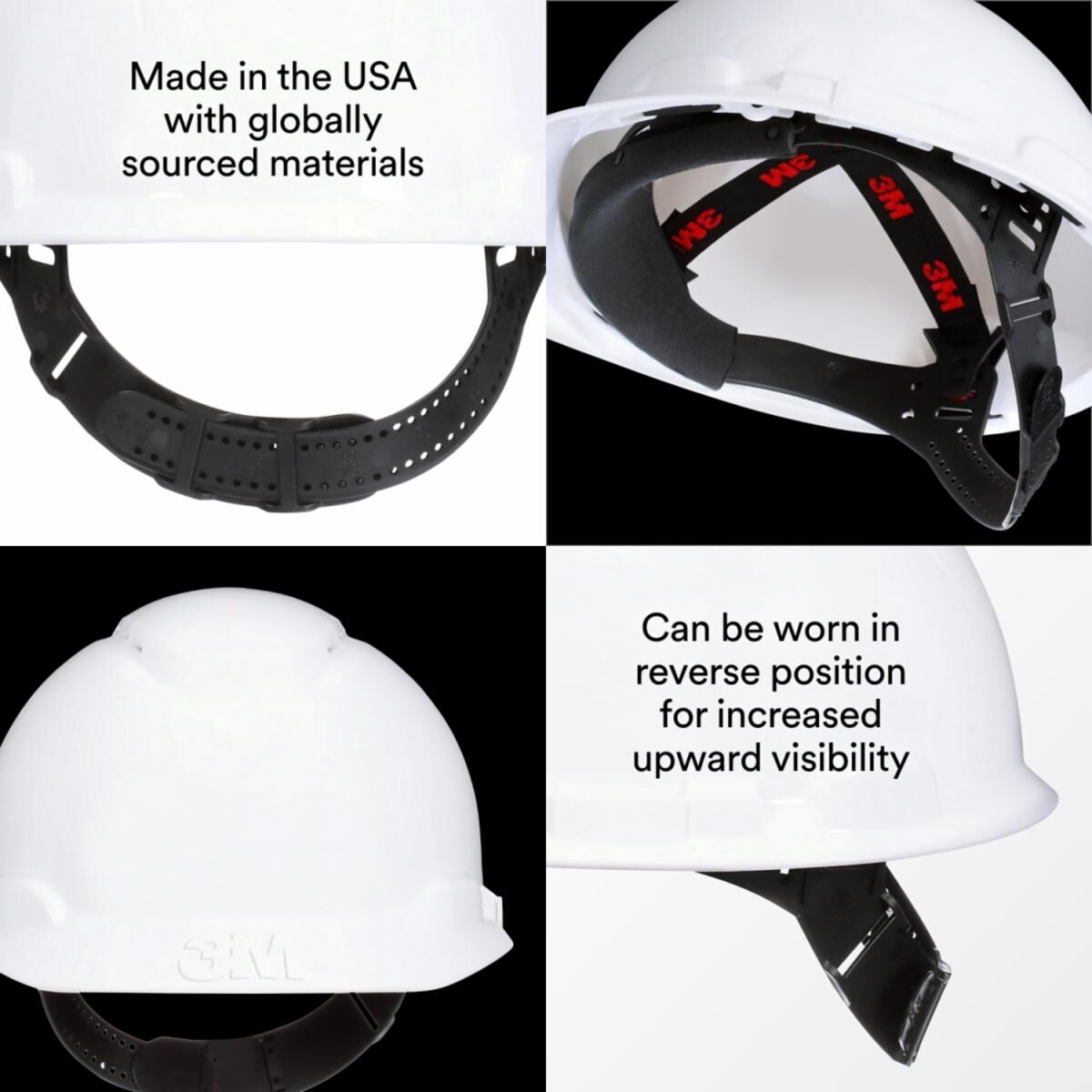 3M White Vented Cap Style Hard Hat With Pin-Lock Adjustment