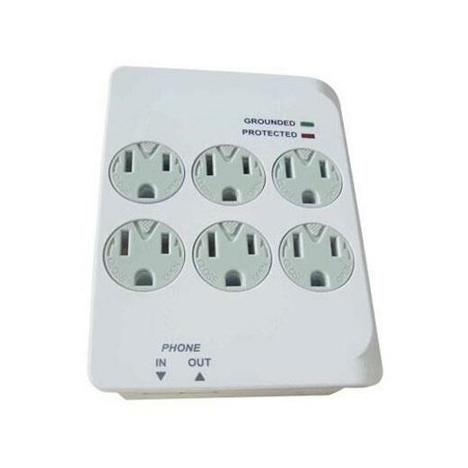 Master Electrician Outlet Surge Tap With Phone Jack