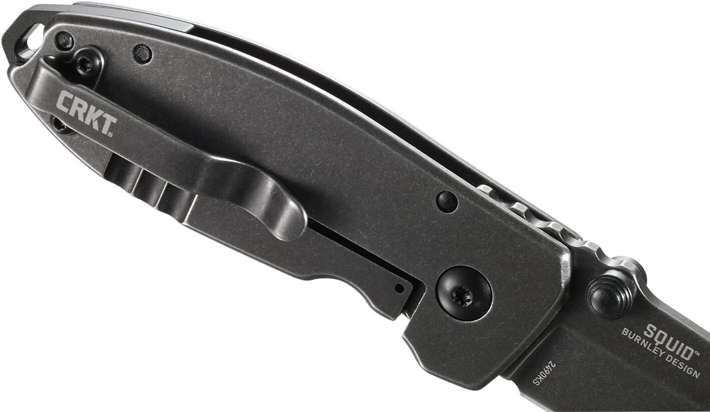 CRKT Squid Black Stonewash Everyday Carry Folding Knife, 2.1-In