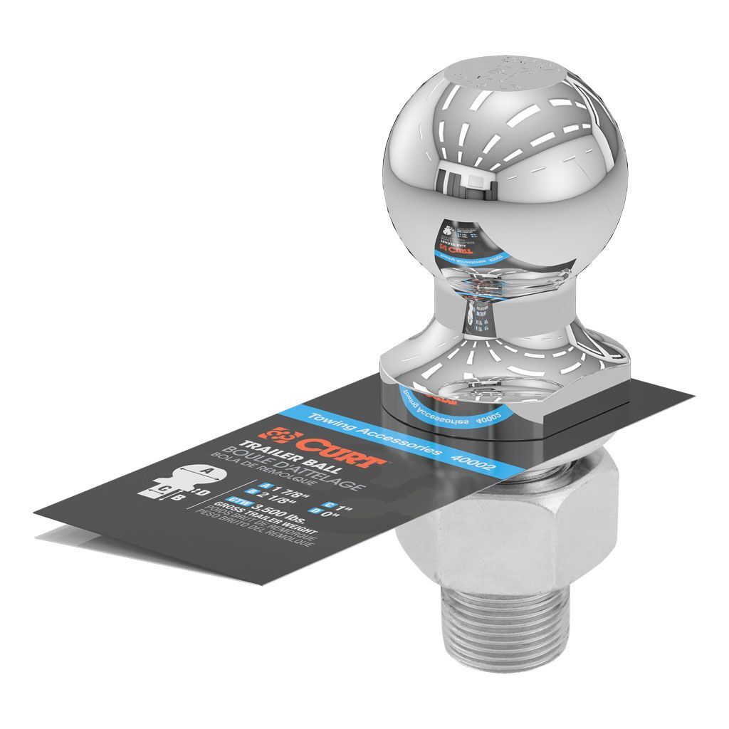 1-7/8" Trailer Ball (1" X 2-1/8" Shank, 3,500 Lbs., Chrome)