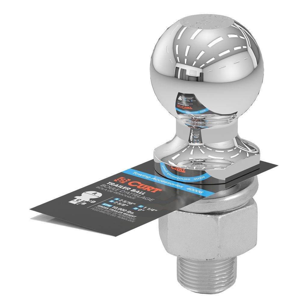 2-5/16" Trailer Ball (1-1/4" X 2-5/8" Shank, 10,000 Lbs., Chrome)