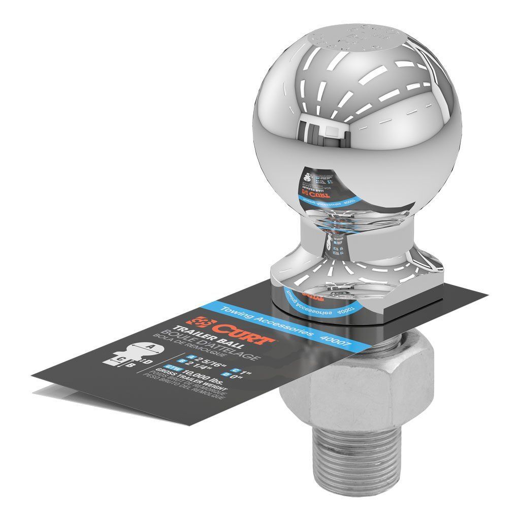 2-5/16" Trailer Ball (1" X 2-1/4" Shank, 10,000 Lbs., Chrome)