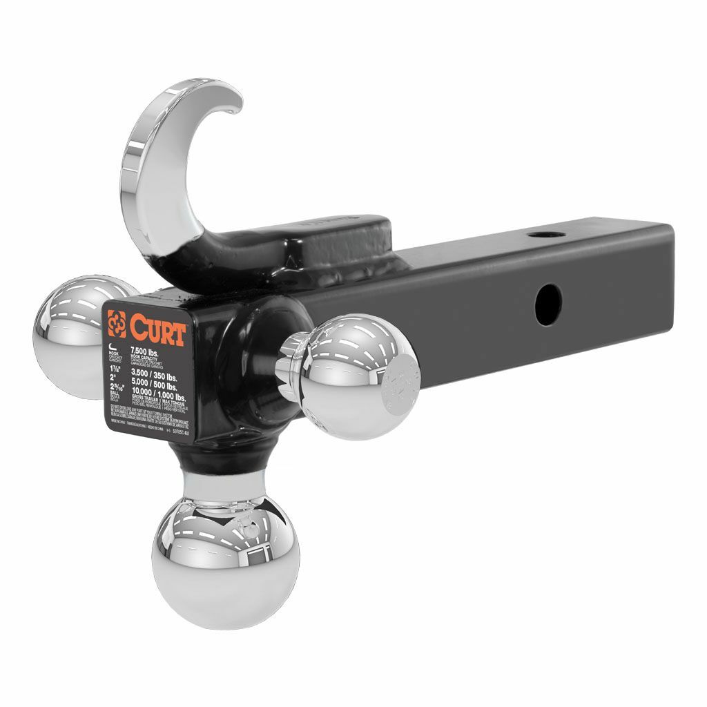 Multi-Ball Mount With Hook (2" Solid Shank, 1-7/8", 2" &Amp;2-5/16" Chrome Balls)