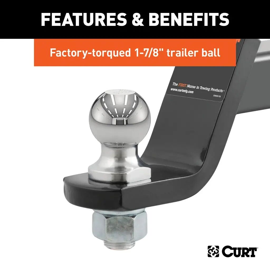 Curt Loaded Ball Mount with 1 7/8-In Ball and 2-In Shank with a 4-In Drop, 3500-Lb