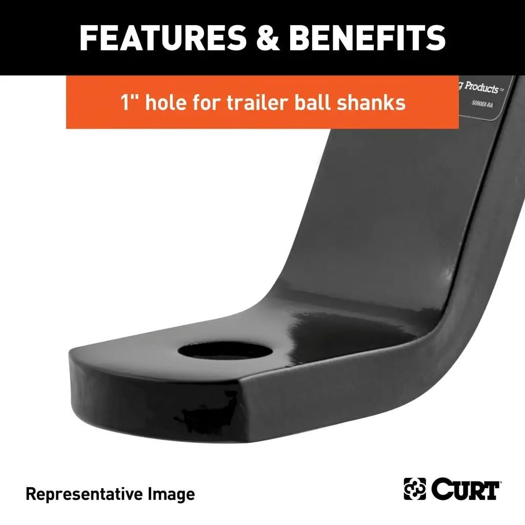 Curt Class 3 Ball Mount, Imported 2-In Shank, 7,500 lbs., 4-In Drop, 10-1/4-In Long