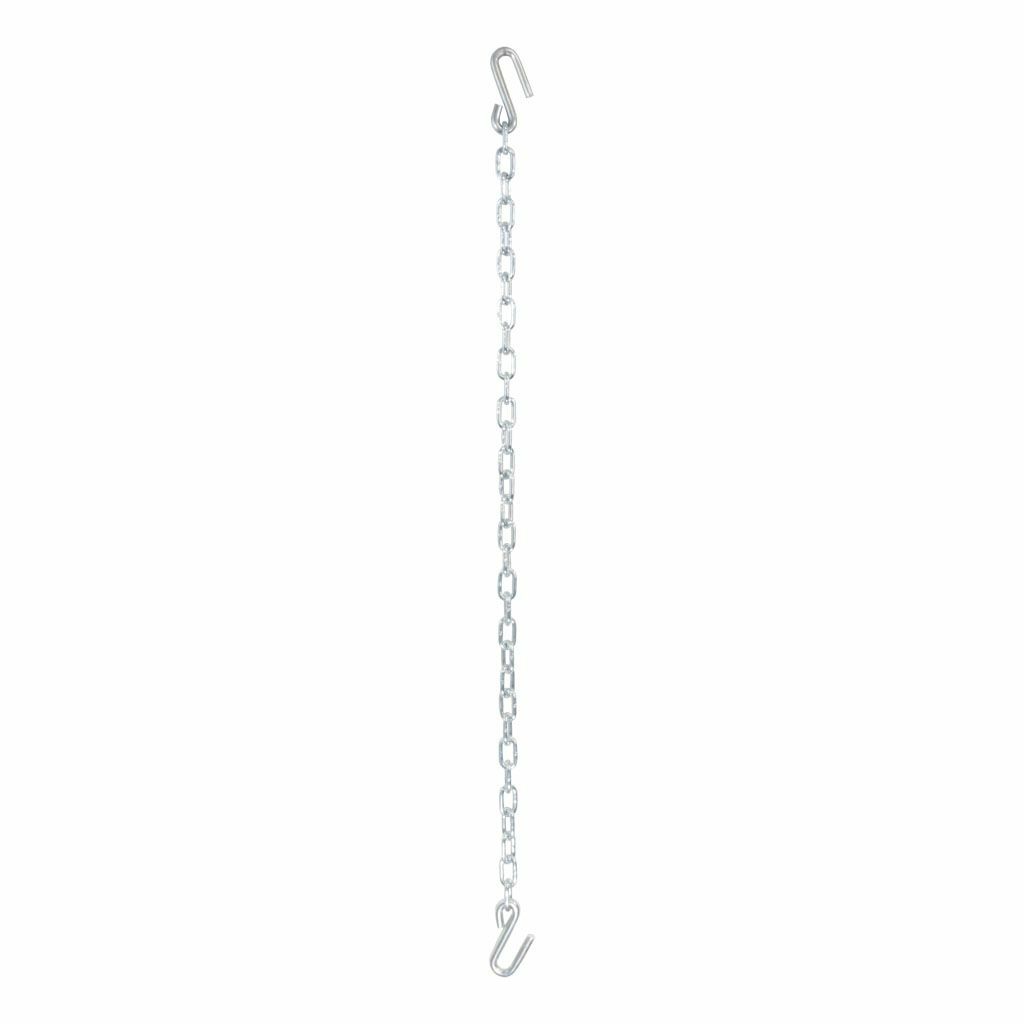 48" Safety Chain With 2 S-Hooks (5,000 Lbs, Clear Zinc, Packaged)