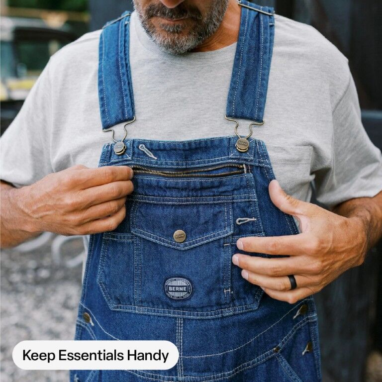 Berne Men's Heritage Unlined Washed Denim Bib Overall