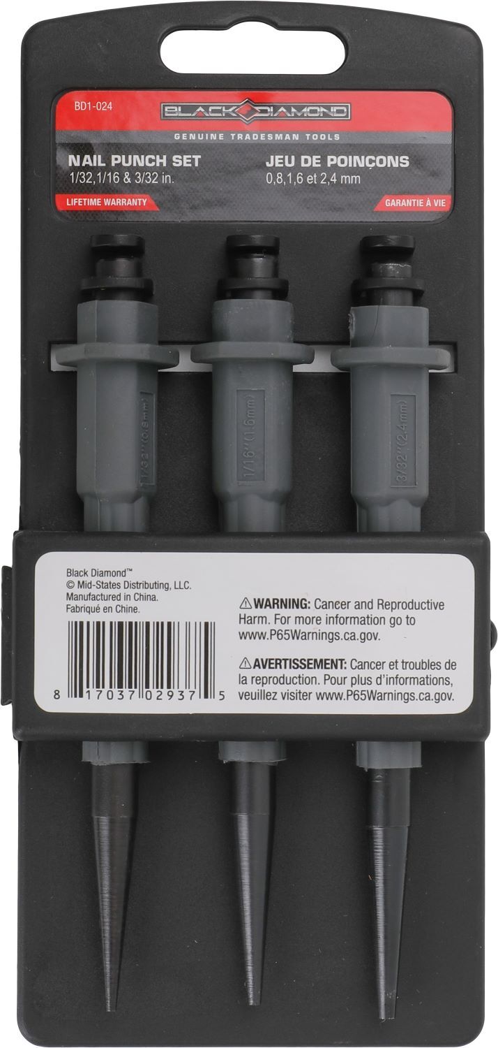 Black Diamond Nail Punch Set, 3-Pk
