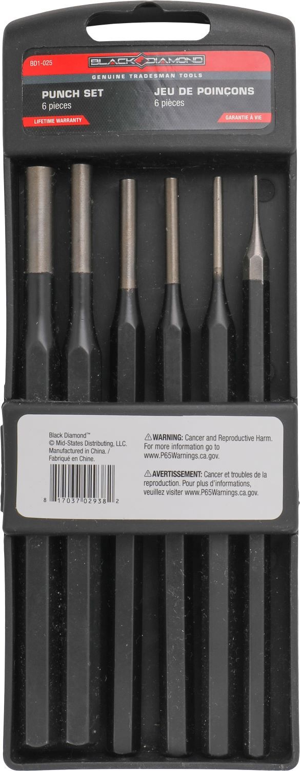 Black Diamond Punch Set, 6-Pk
