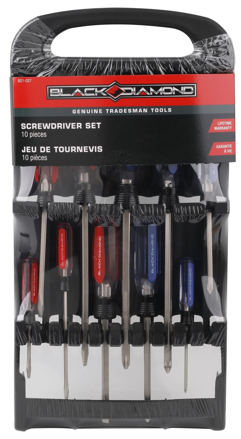 Black Diamond Acetate Handle Screwdriver Set, 10-Pk