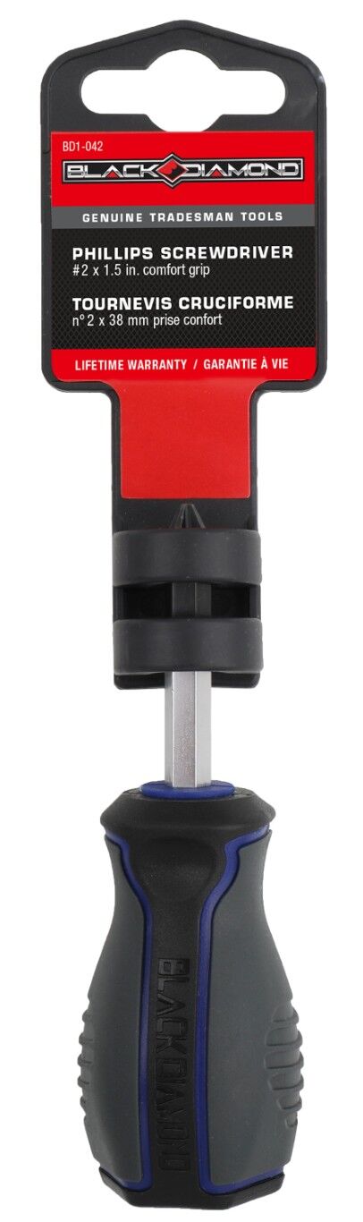 Black Diamond Phillips Screwdriver With Comfort Grip, #2 x 1 1/2-In