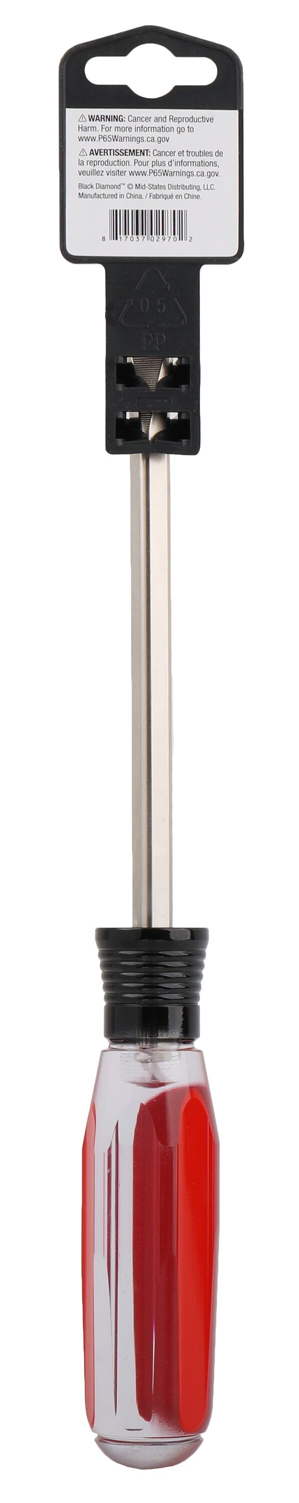 Black Diamond Slotted Screwdriver, 5/16-In X 6-In