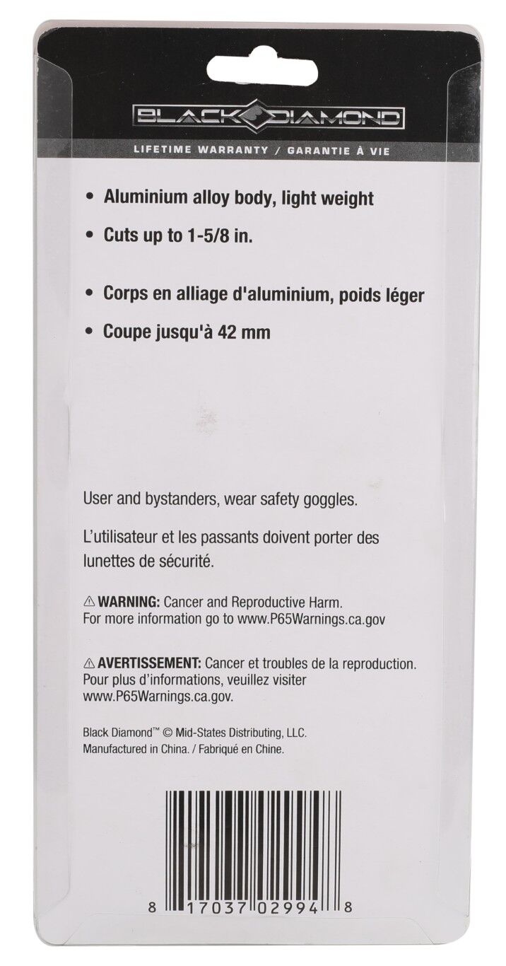 Black Diamond PVC Cutter, 1 5/8-In