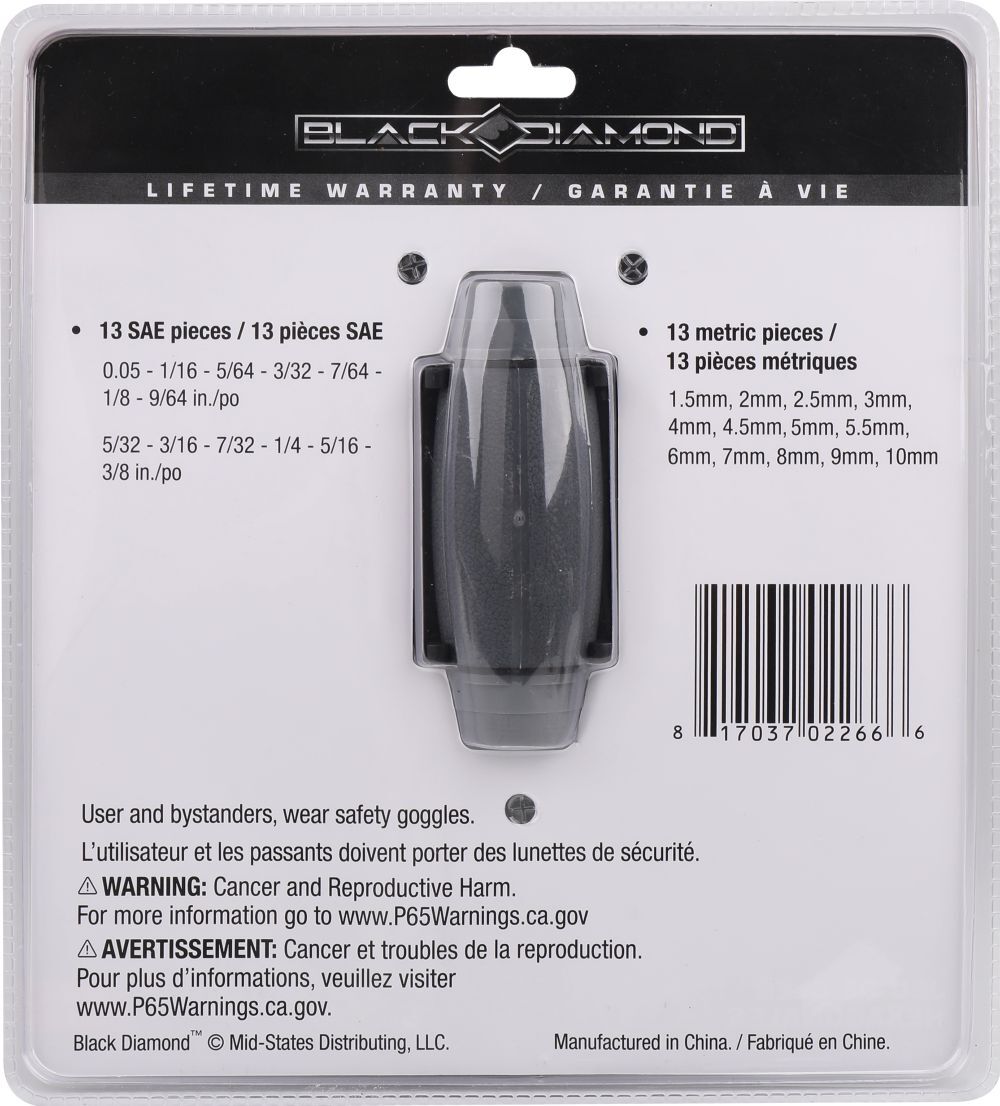 Black Diamond Hex Key Set, 26-Pc