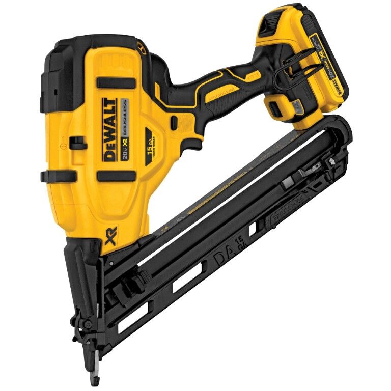 DEWALT 20-V Max XR Angled Finish Nailer Kit, 15-Gauge
