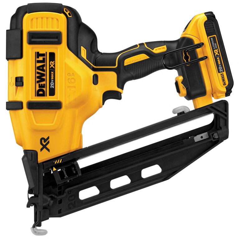 DEWALT 20-V Max XR Angled Finish Nailer Kit, 16-Gauge