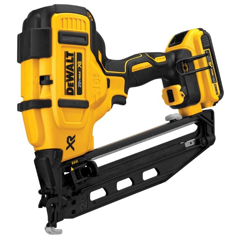 DEWALT 20-V Max XR Angled Finish Nailer Kit, 16-Gauge