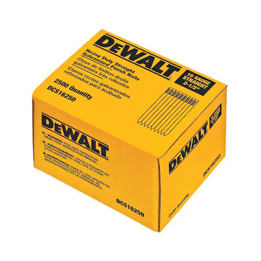 DEWALT Straight Finish Nails, 16-Gauge, 2 1/2-In, 2500-Pk
