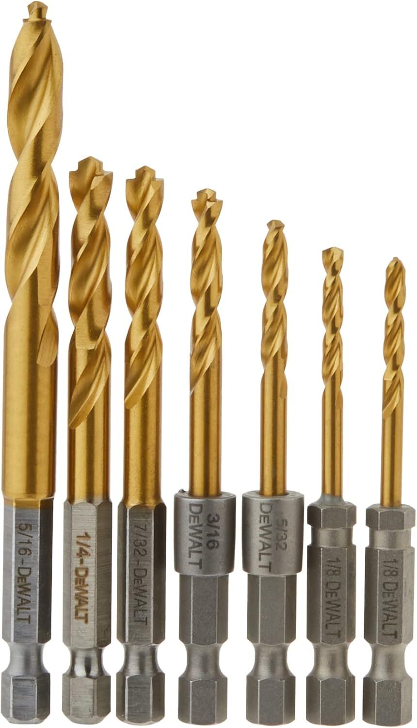 DEWALT Impact Ready Titanium Nitride Coated Drill Bit Set, 7-Pc