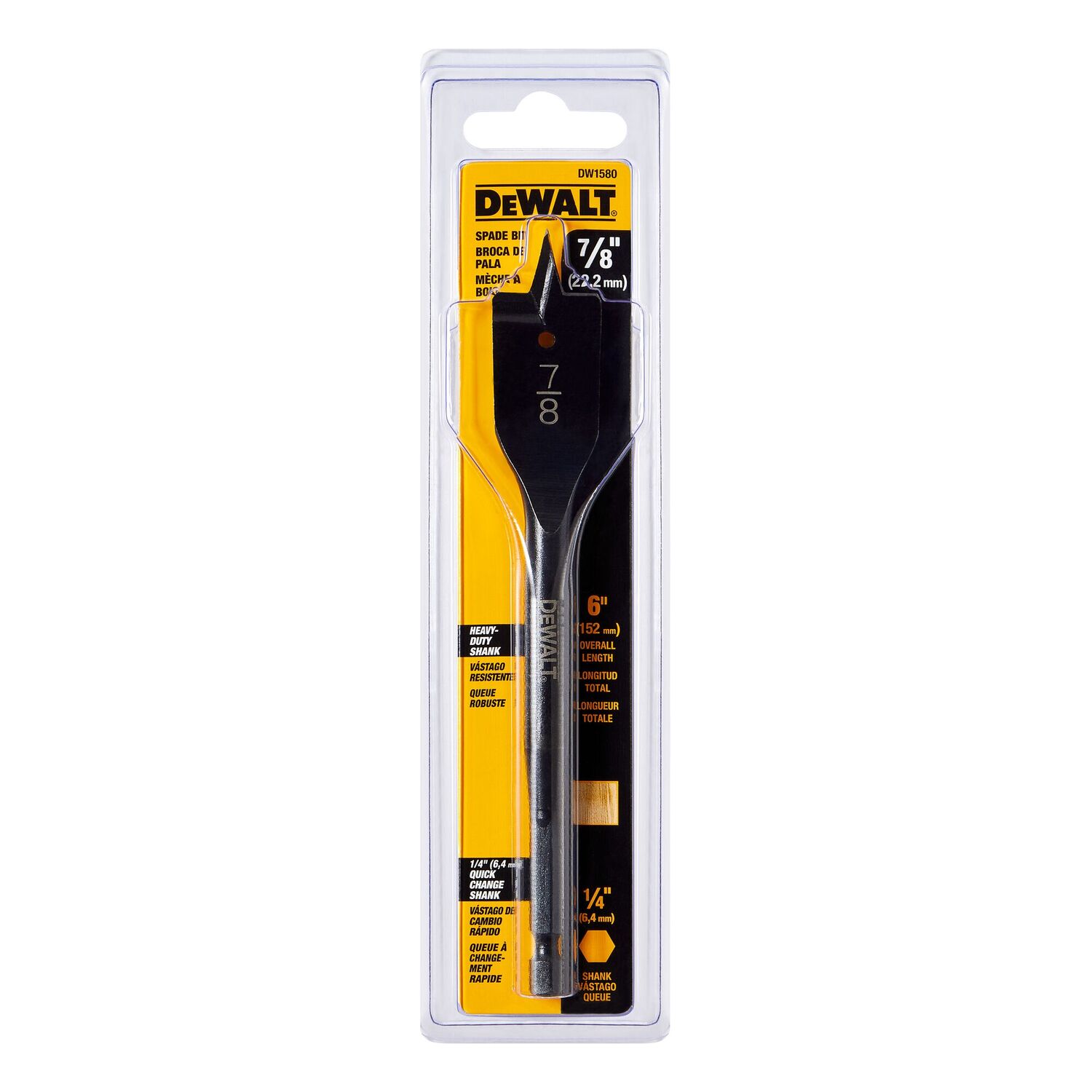 DEWALT Heavy Duty Spade Bit, 7/8-In x 6-In