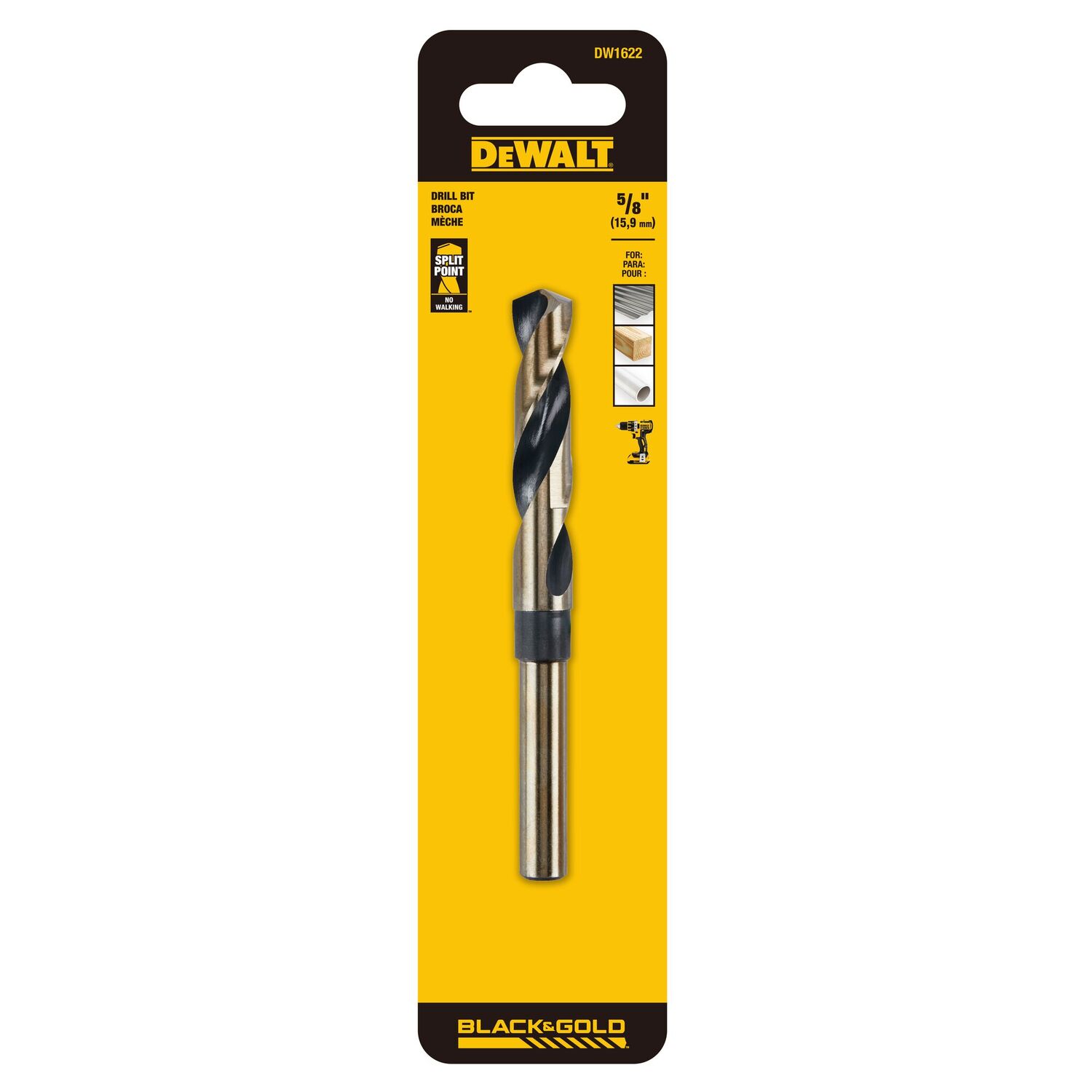 DEWALT Silver & Deming Black Oxide Drill Bit, 5/8-In