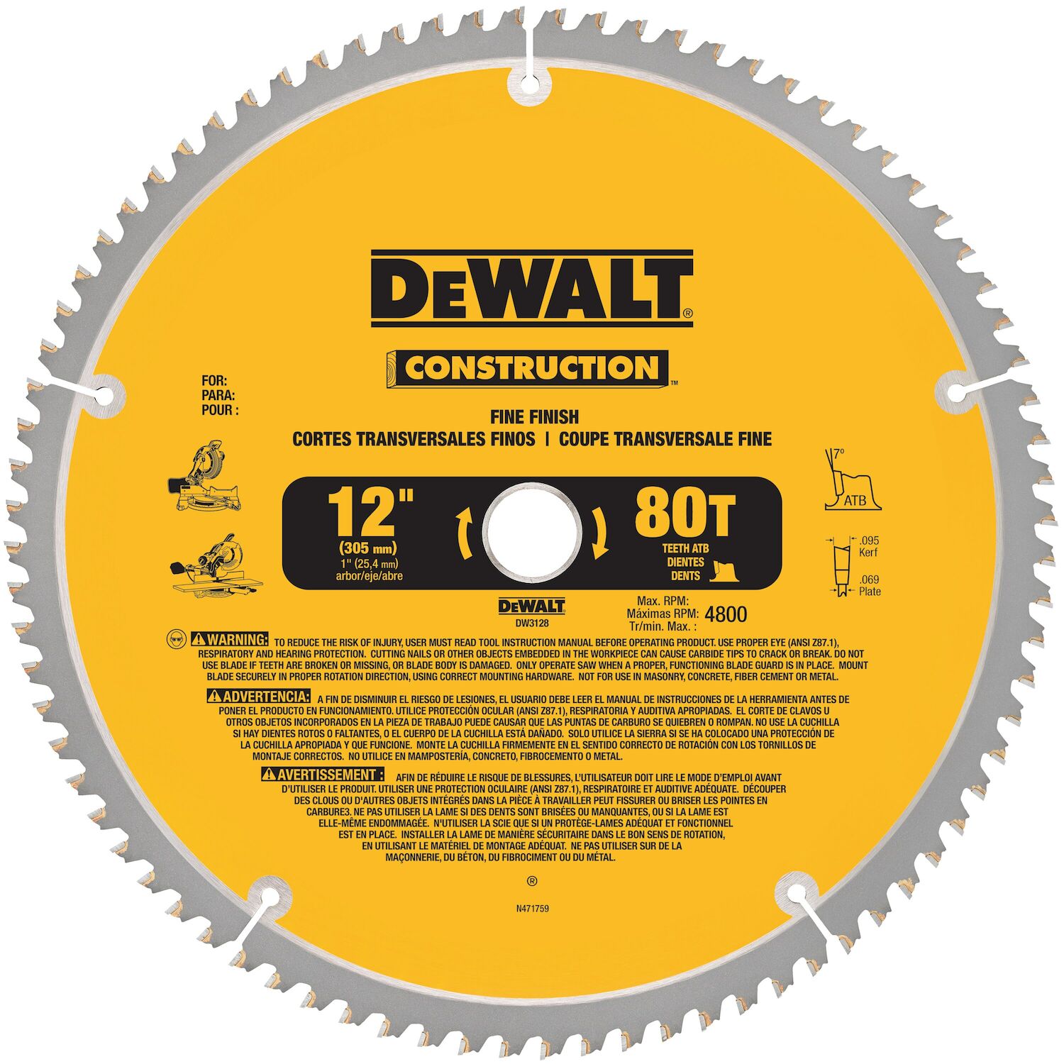 12 In. Construction Miter Saw Blades