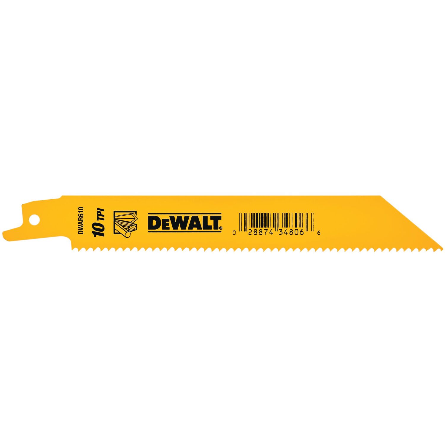 DEWALT Bi-Metal Reciprocating Saw Blade, 10 TPI, 6-In, 5-Pk