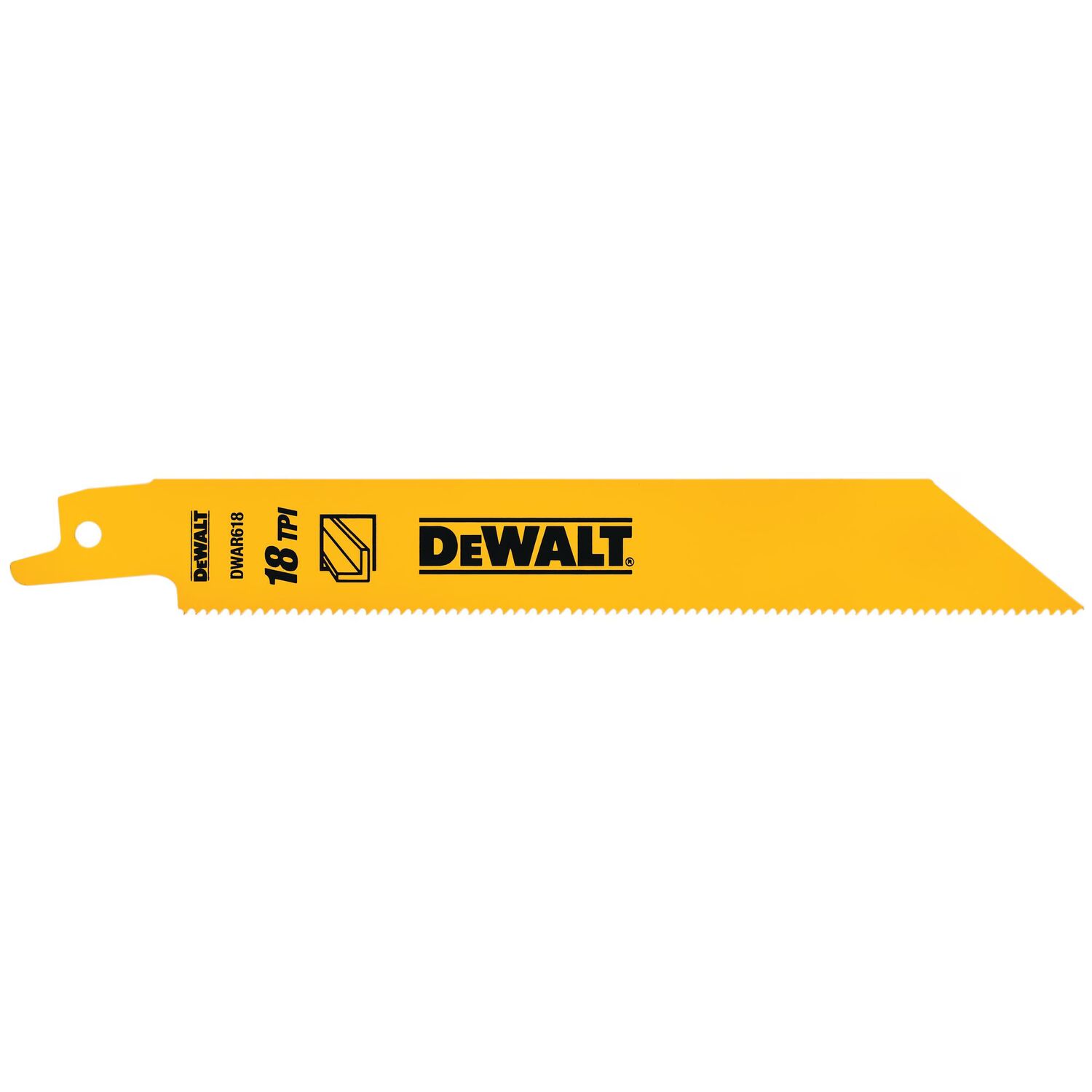 DEWALT Bi-Metal Straight Back Reciprocating Saw Blade, 18 TPI, 6-In, 5-Pk