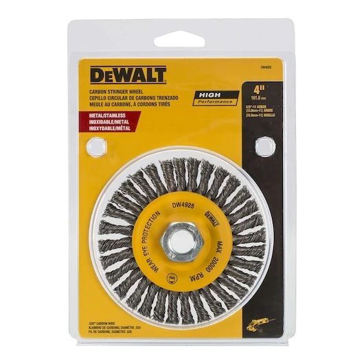 DEWALT HP Carbon Stringer Wire Wheel, 4-In x 5/8-11-In