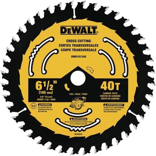 DEWALT Circular Saw Blade, 40-T, 6-1/2-In