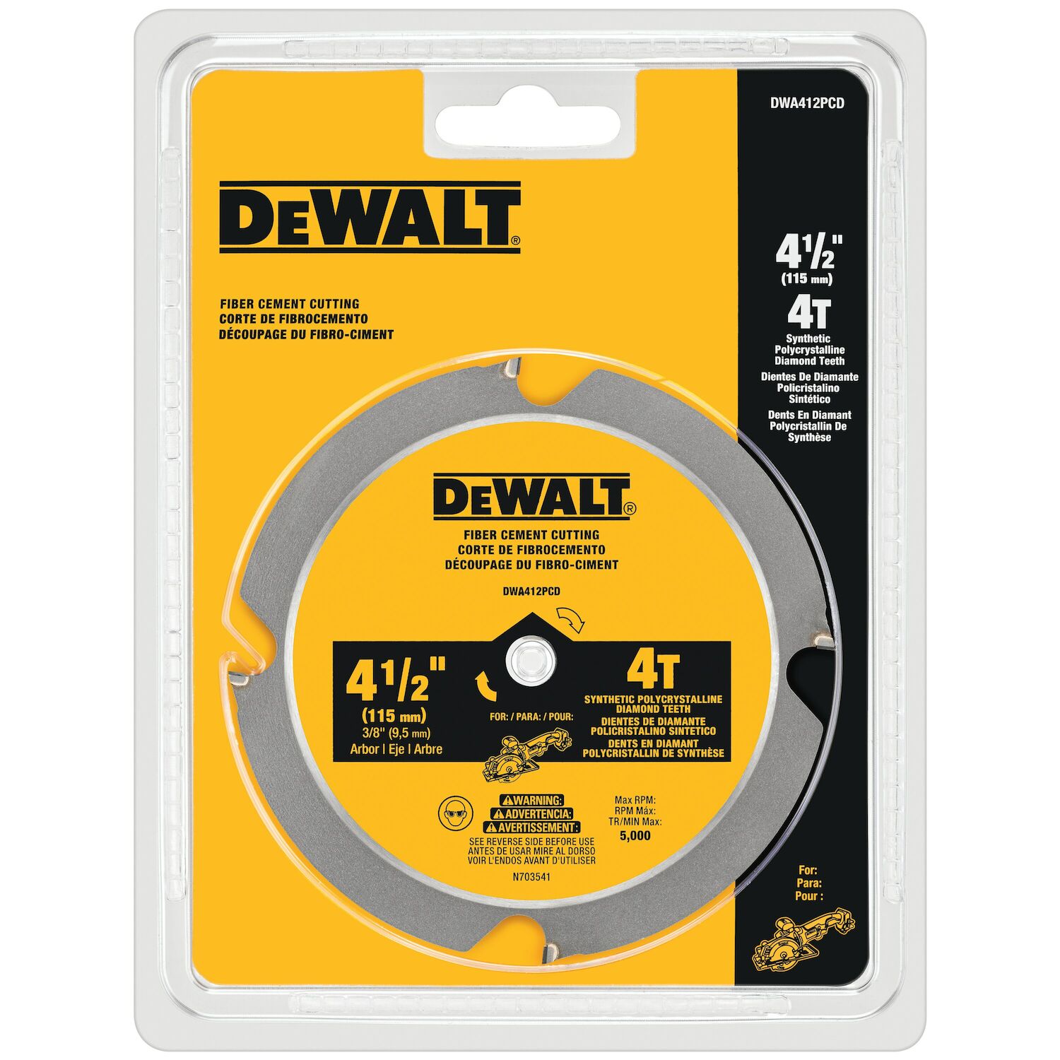 DEWALT Fiber Cement Cutting Circular Saw Blade, 4T, 4 1/2-In