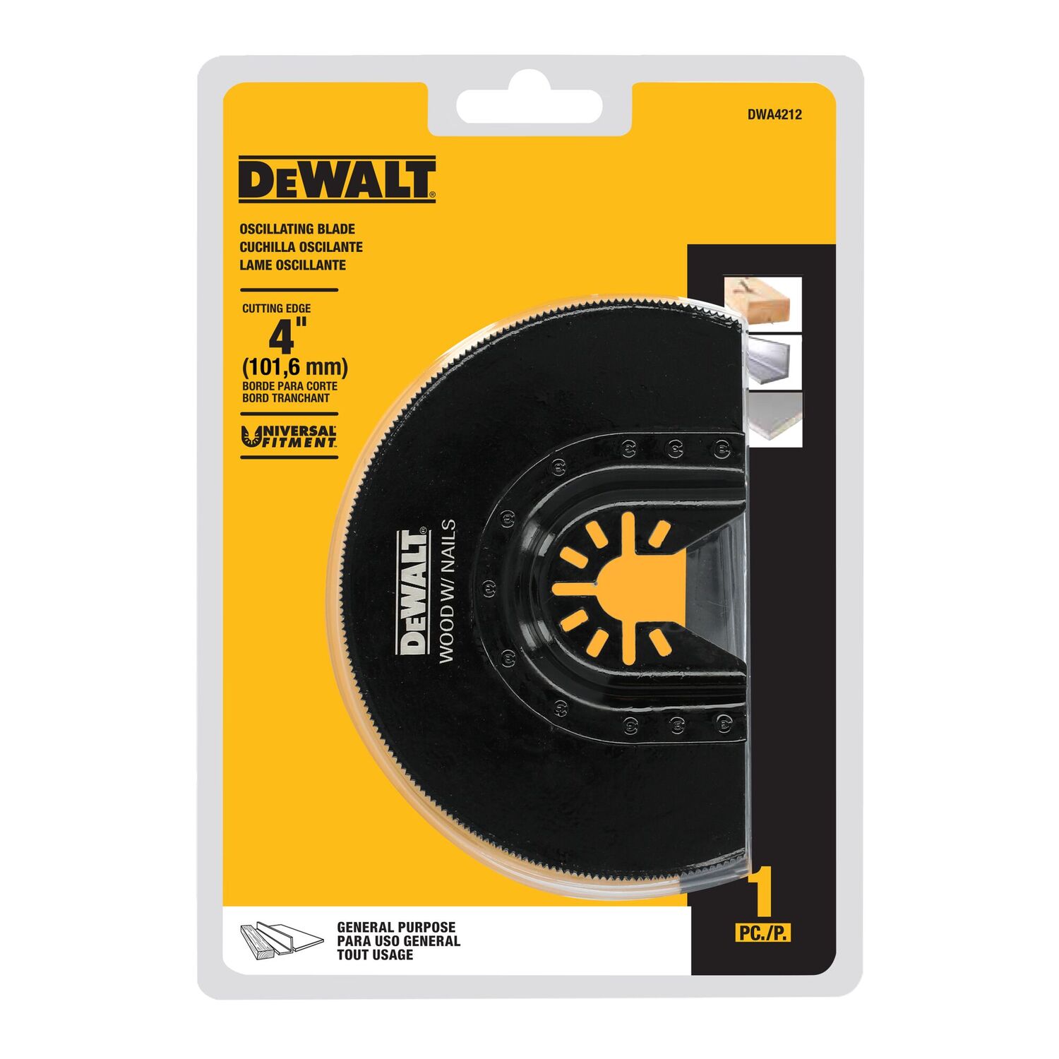 DEWALT Oscillating Wood With Nails Cutting Semicircle Blade, 4-In