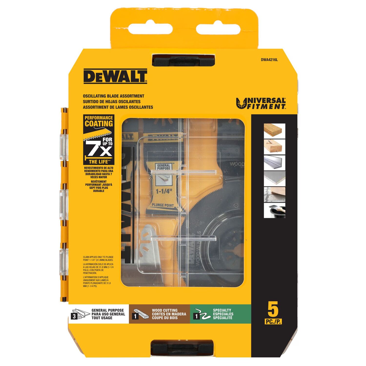 DEWALT General Purpose Oscillating Blade Kit, 5-Pc