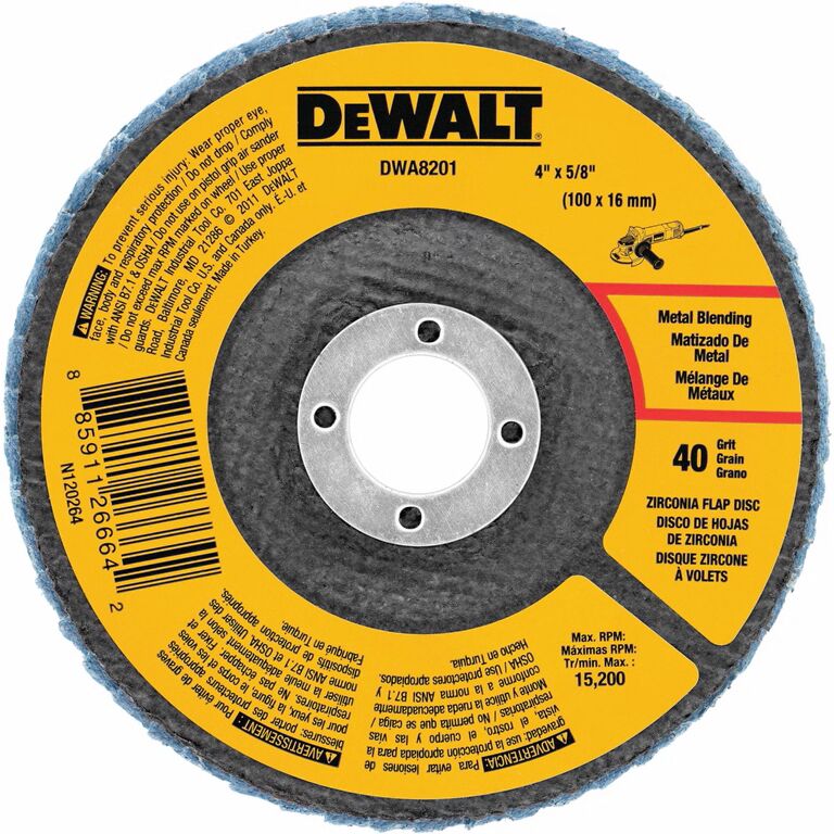DEWALT Zirconia Flap Disc Type 29, 40-Grit, 4 1/2-In x 7/8-In