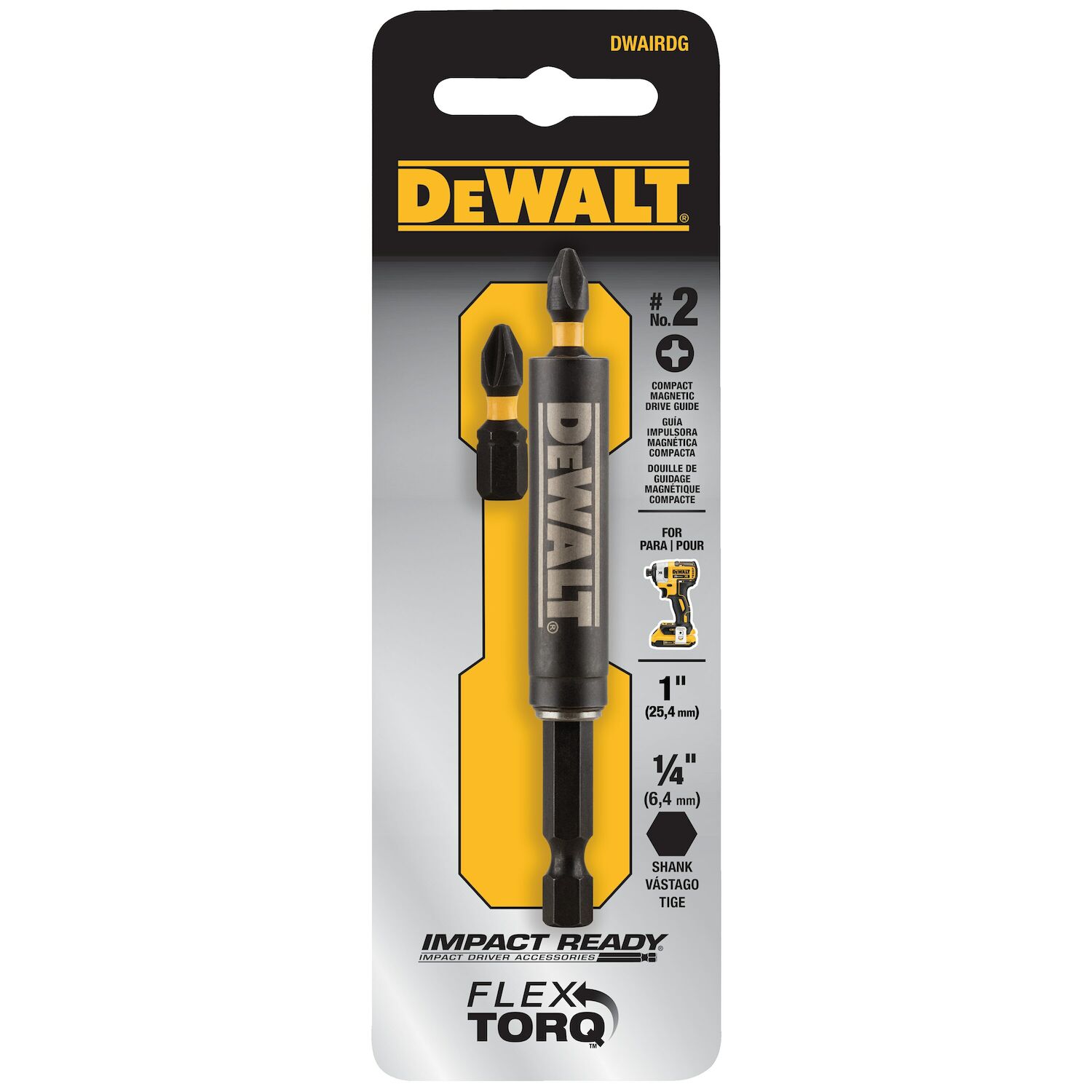 DEWALT Impact Ready Magnetic Drive Guide With #2 Phillips Bits