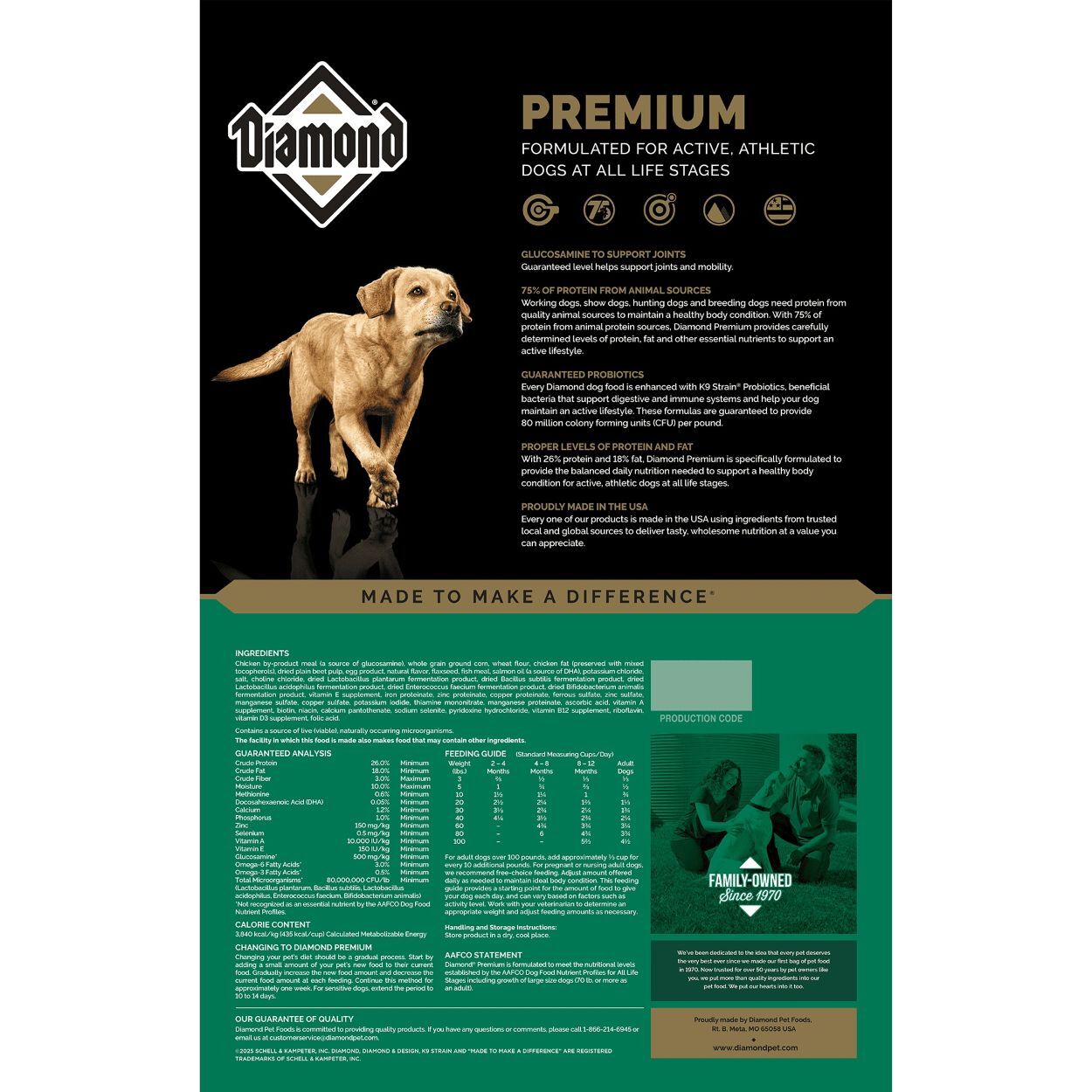 Diamond Premium Dog Food, 40-Lb
