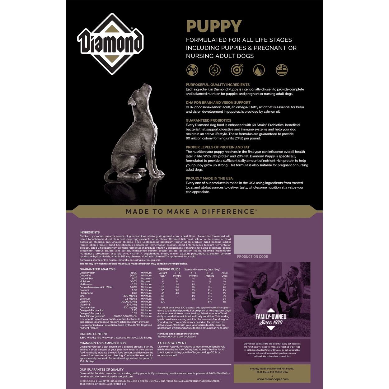 Diamond Puppy Food, 20-Lb