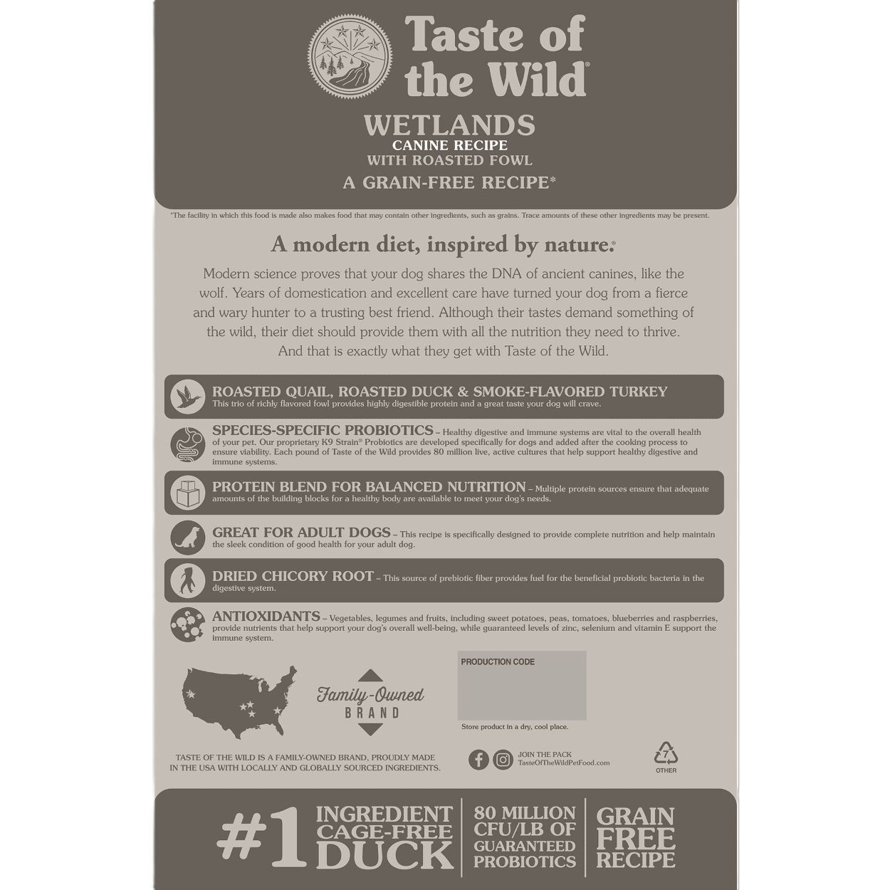 Taste of the Wild Wetlands Canine Recipe with Roasted Fowl Dog Food, 5-Lb