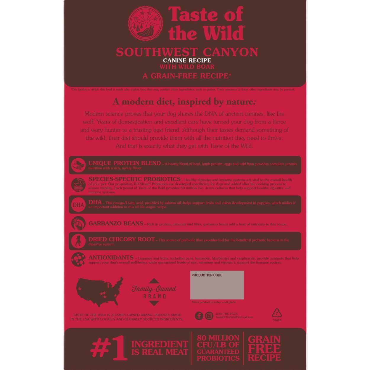 Taste of the Wild Southwest Canyon Canine Recipe with Wild Boar Dog Food, 5-Lb