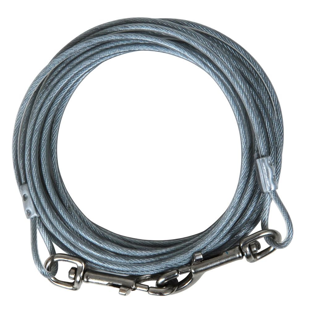 Petmate Aspen Pet Heavy Duty Silver Tie-Out Cable Large, 20-Ft