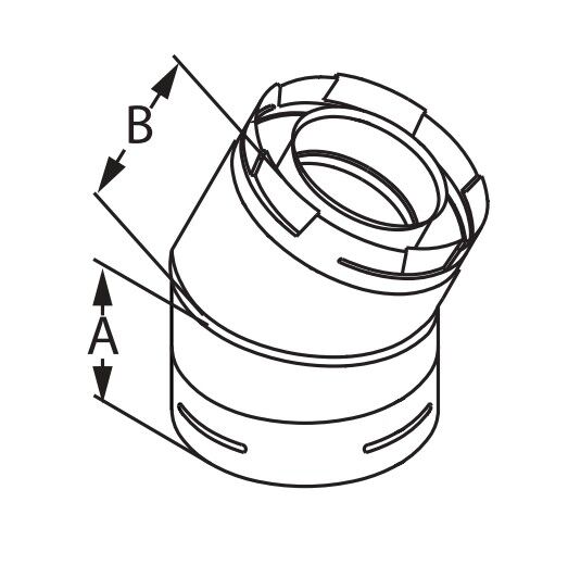 DuraVent DirectVent 45° Elbow, 4-In X 6 5/8-In