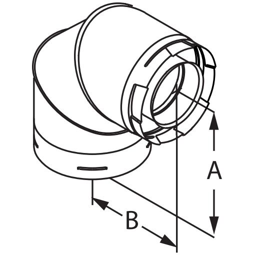 DuraVent DirectVent Pro Black 90° Elbow, 4-In x 6 5/8-In