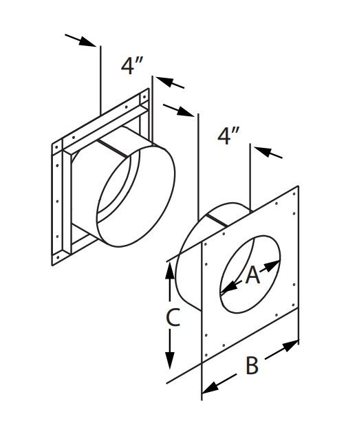 DuraVent DirectVent Pro Wall Thimble, 4-In X 6 5/8-In