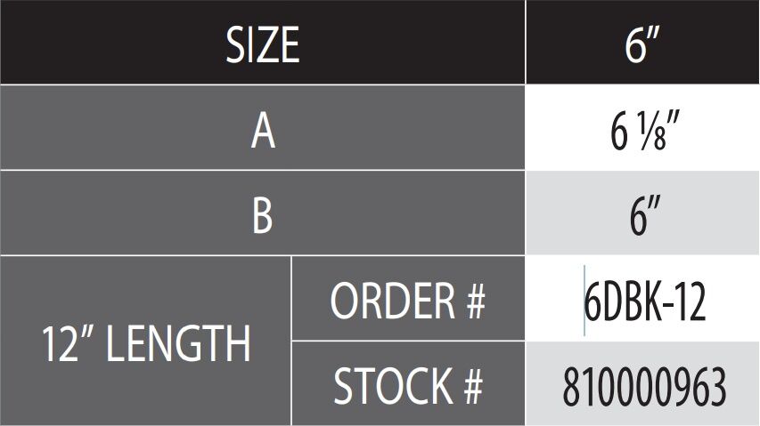 DuraVent DuraBlack Single-Wall Black Stove Pipe, 6-In x 12-In