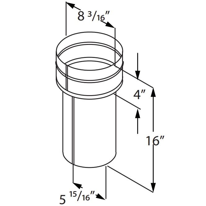 DuraVent DuraBlack Slip Increaser With Trim, 6-In x 8-In