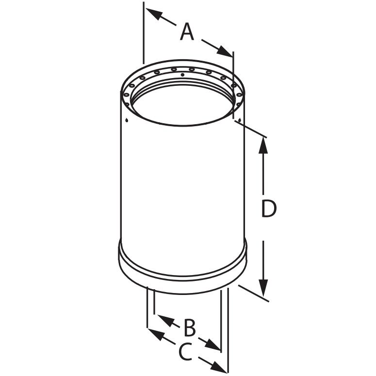 DuraVent DVL Double-Wall Black Pipe, 6-In x 18-In
