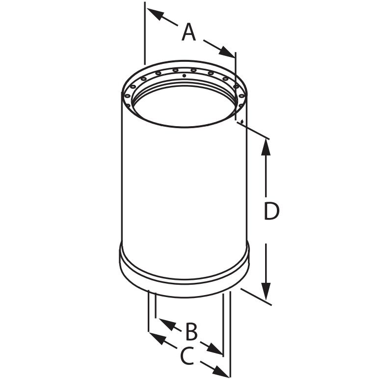 DuraVent DVL Double-Wall Black Pipe, 6-In x 24-In