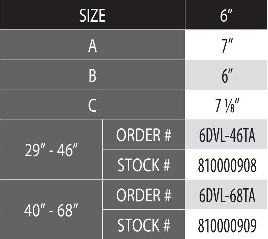 DuraVent DVL Telescoping Stovepipe Length, 6-In x 29-In To 46-In