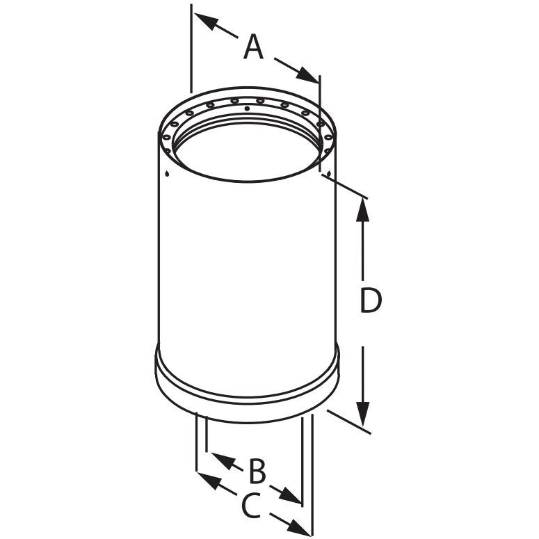 DuraVent DVL Double-Wall Black Pipe, 6-In x 48-In