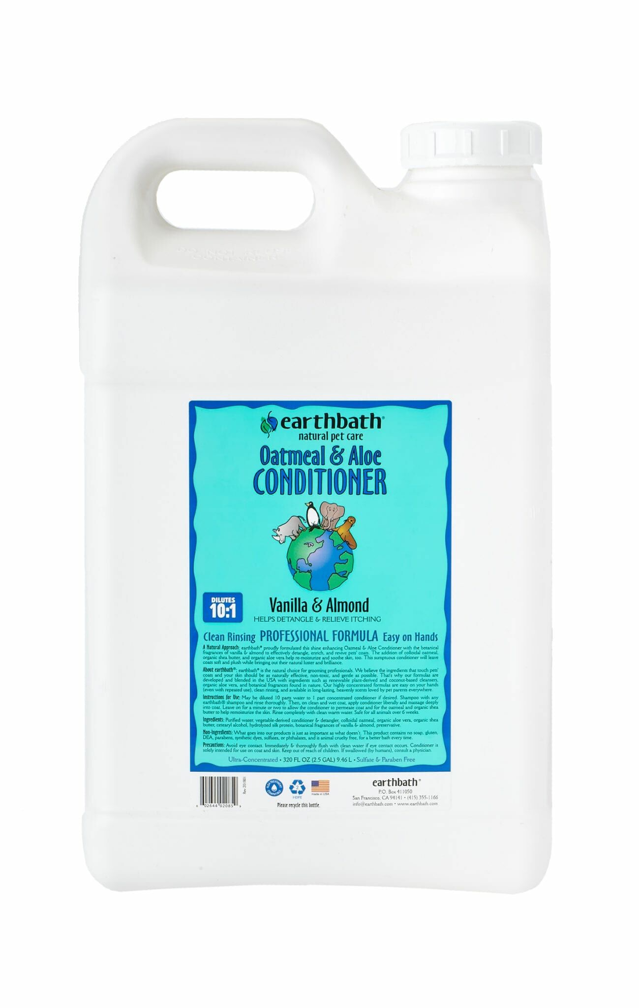 Earthbath Fragrance Free Oatmeal & Aloe Sensitive Pet Conditioner, 16-Oz